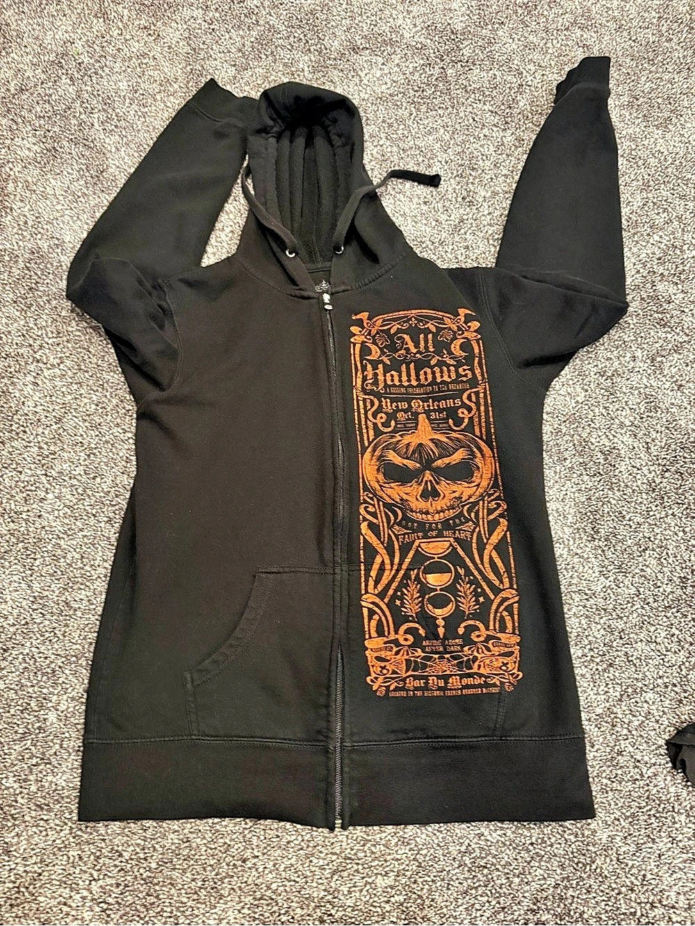 Serpentine clothing Black & Orange Graphic Zip Hoodie
